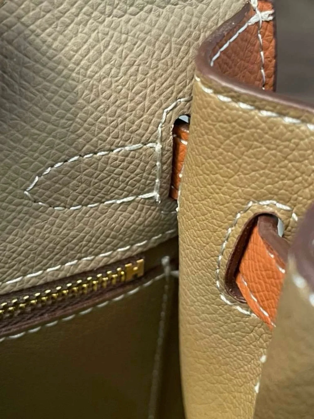 H Kelly bag 25cm Trench Gold bi-color epsom Sellier GHW - Picture 7 of 7